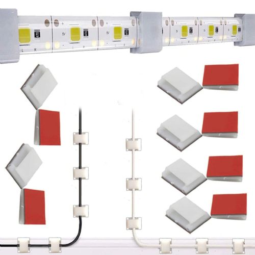 Self-Adhesive Cable Clips . LED Strip Light Mounting Clips